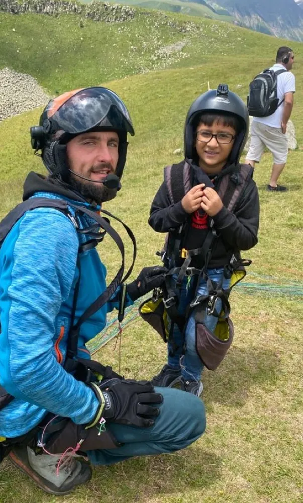 Guests after a paragliding flight with SkyAtlantida