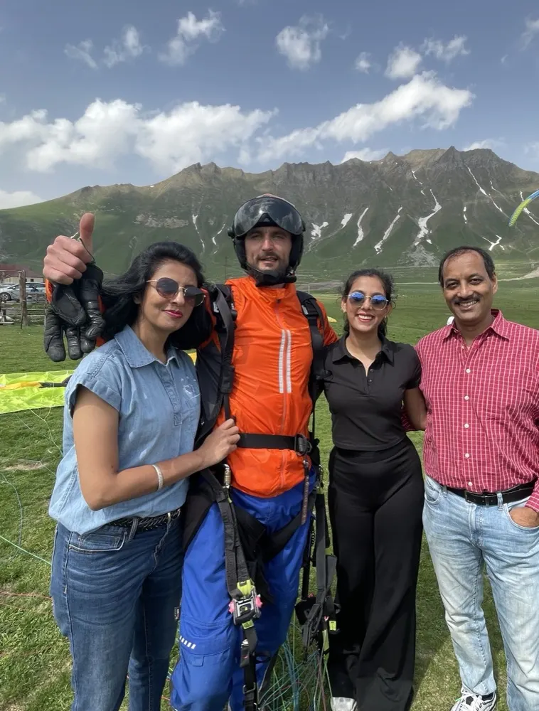 Guests after a paragliding flight with SkyAtlantida