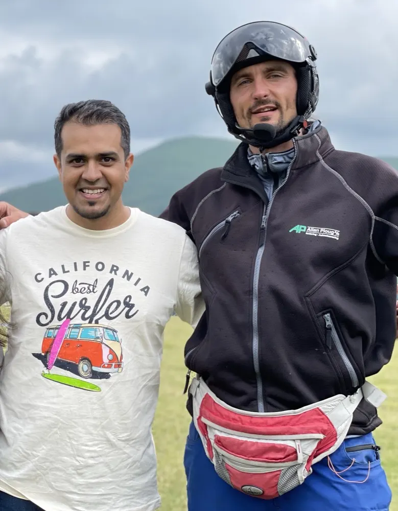 Guests after a paragliding flight with SkyAtlantida